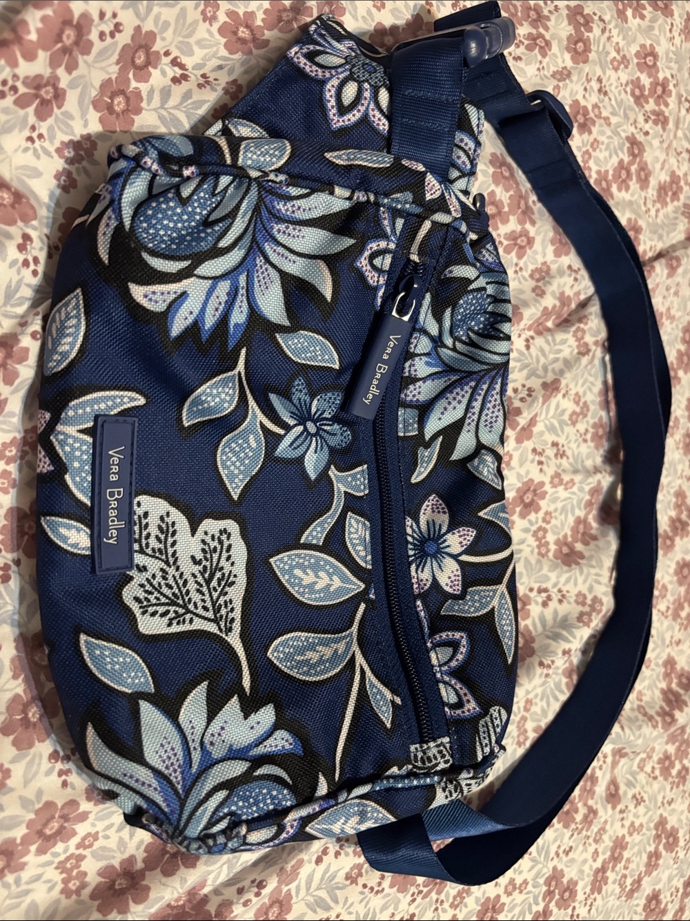 Vera Bradley Navy Blue Floral Crossbody Sling Bag